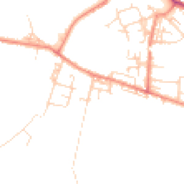 Daytime road noise heatmap for WF12 9EY