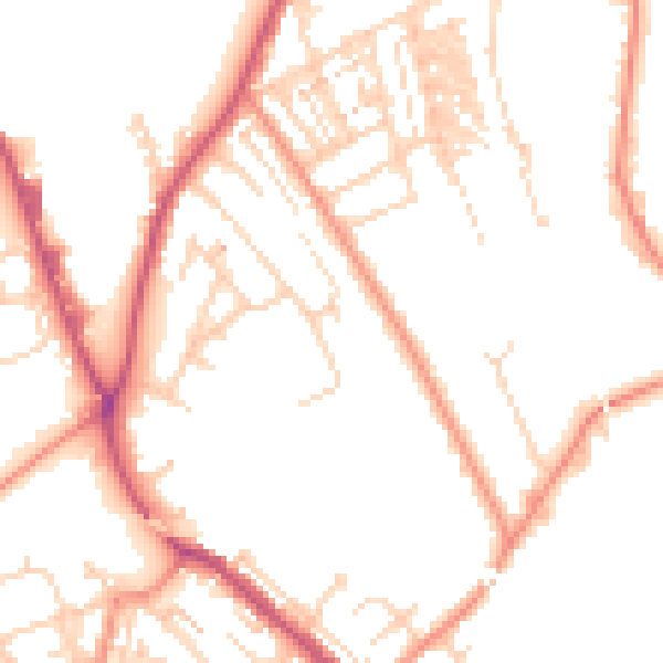 Daytime road noise heatmap for WF12 9EZ