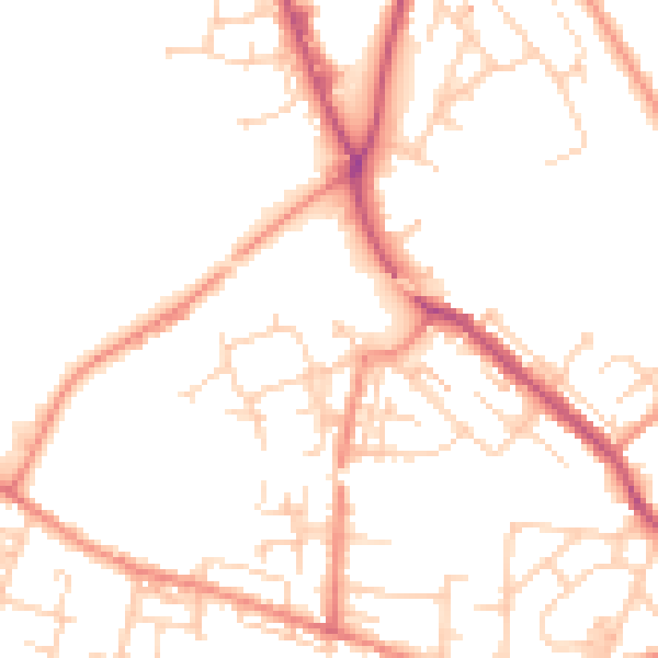 Daytime road noise heatmap for WF12 9HT