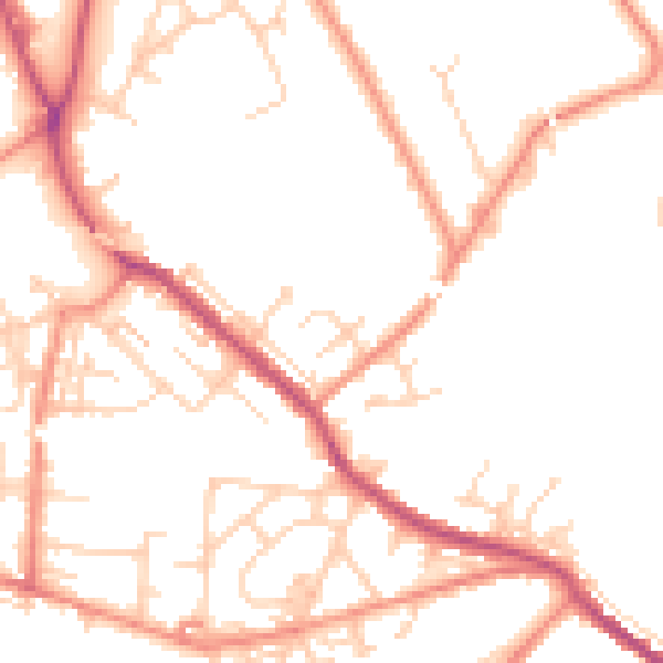Daytime road noise heatmap for WF12 9JW