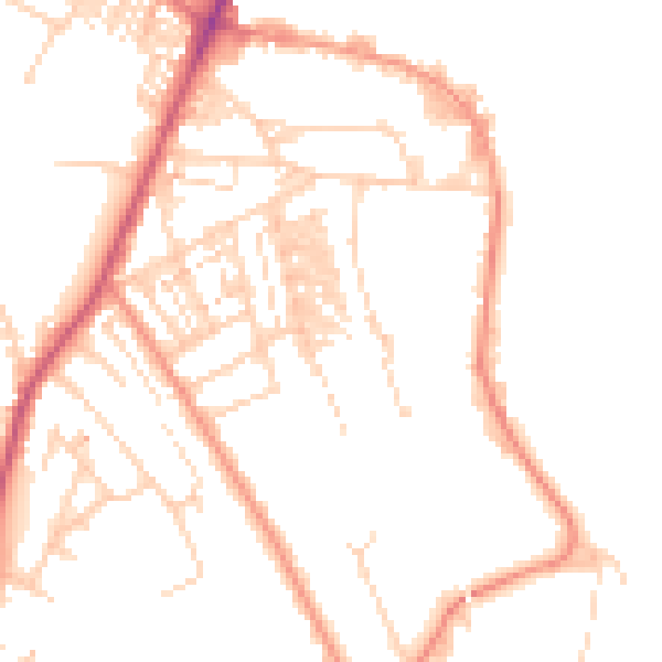 Daytime road noise heatmap for WF12 9JZ
