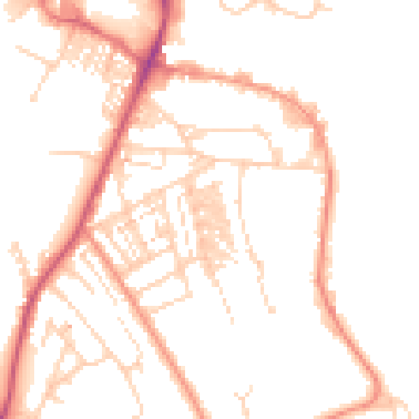 Daytime road noise heatmap for WF12 9LF