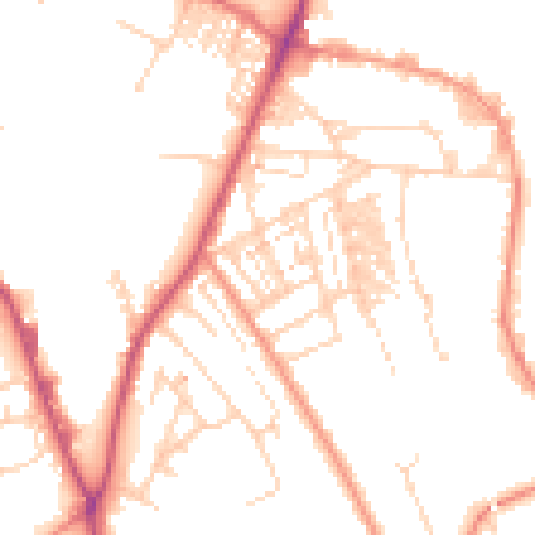 Daytime road noise heatmap for WF12 9NJ
