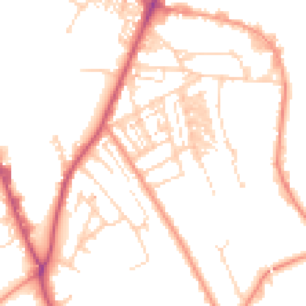 Daytime road noise heatmap for WF12 9NN