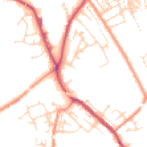 Daytime road noise heatmap for WF12 9PD