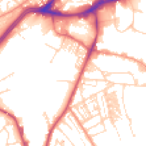 Daytime road noise heatmap for WF12 9PH