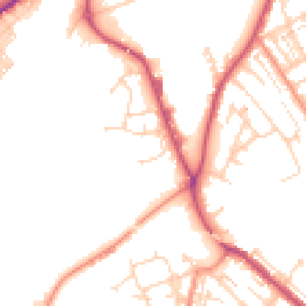 Daytime road noise heatmap for WF12 9QN