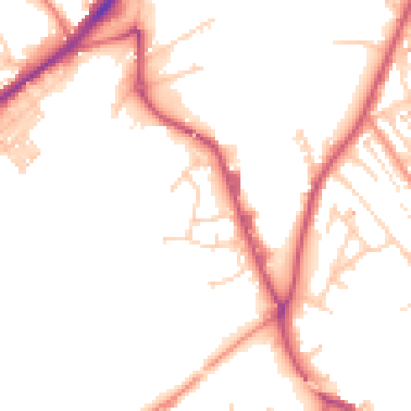 Daytime road noise heatmap for WF12 9QP