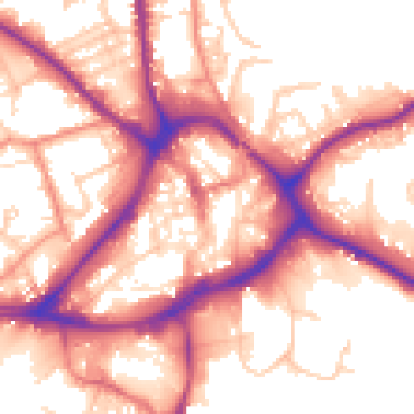 Daytime road noise heatmap for WF13 1AE