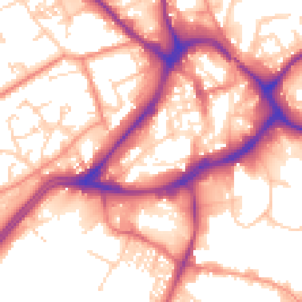Daytime road noise heatmap for WF13 1AW