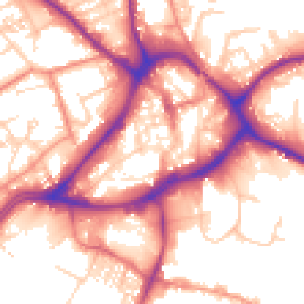 Daytime road noise heatmap for WF13 1BE