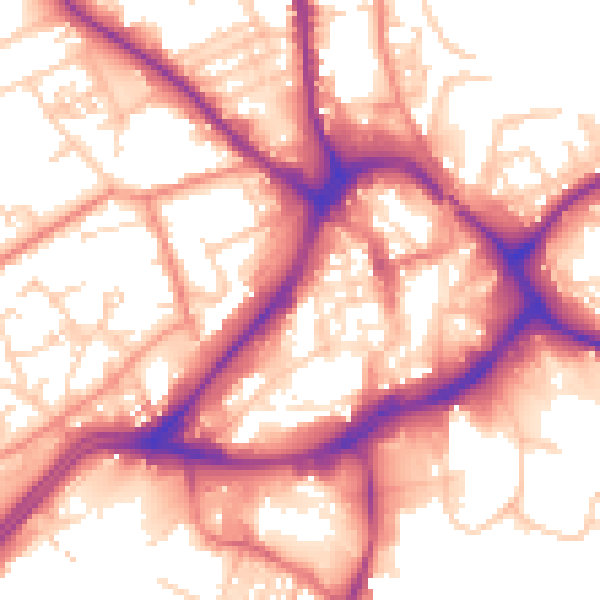 Daytime road noise heatmap for WF13 1BQ