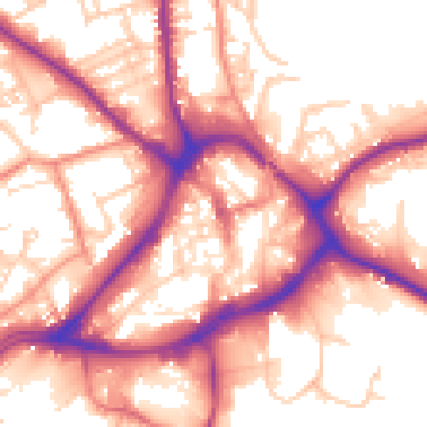 Daytime road noise heatmap for WF13 1DS