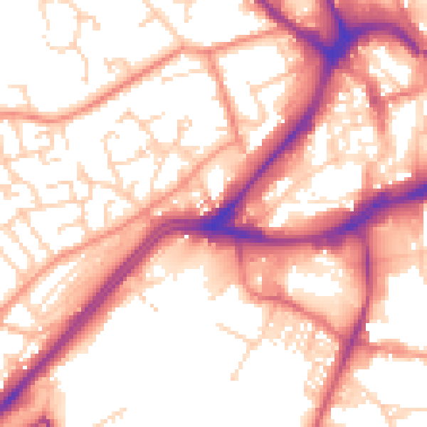 Daytime road noise heatmap for WF13 1HX