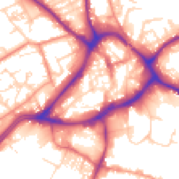 Daytime road noise heatmap for WF13 1LS