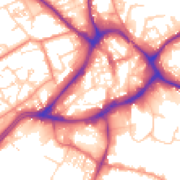 Daytime road noise heatmap for WF13 1LT