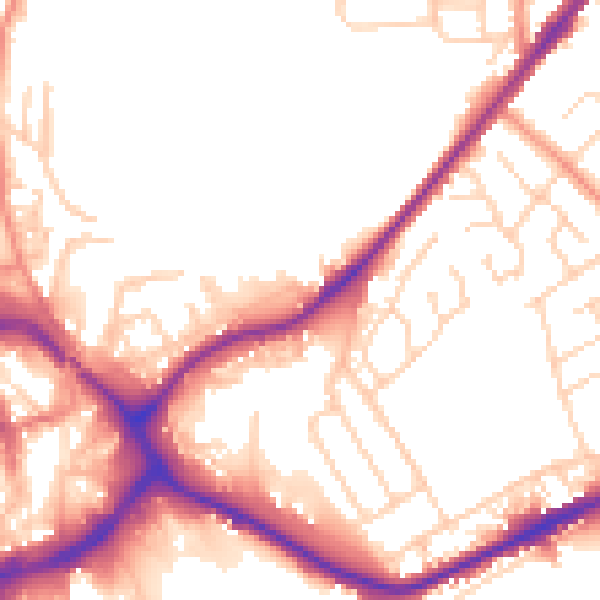 Daytime road noise heatmap for WF13 1NU