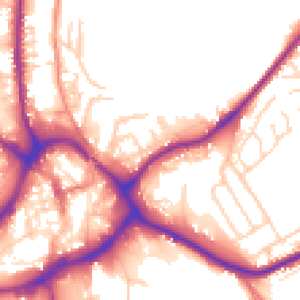 Daytime road noise heatmap for WF13 1PJ