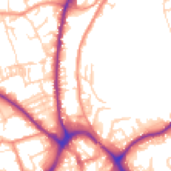 Daytime road noise heatmap for WF13 1PX