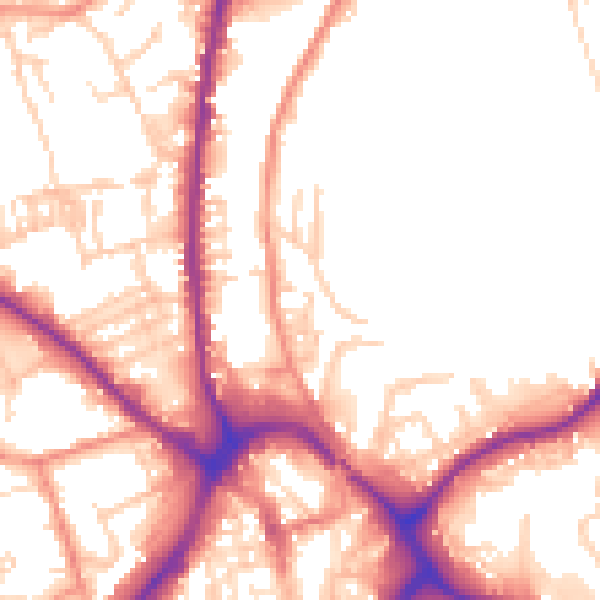 Daytime road noise heatmap for WF13 1RT