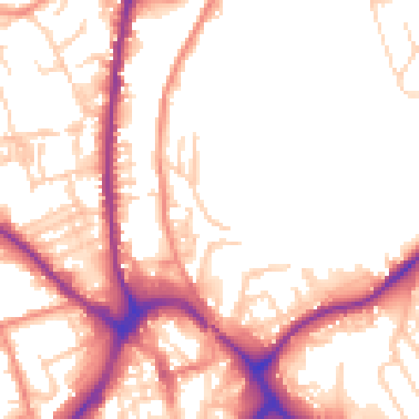 Daytime road noise heatmap for WF13 1RU