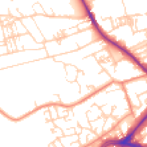 Daytime road noise heatmap for WF13 2JF