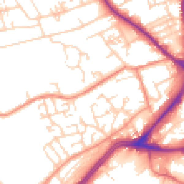 Daytime road noise heatmap for WF13 2LF