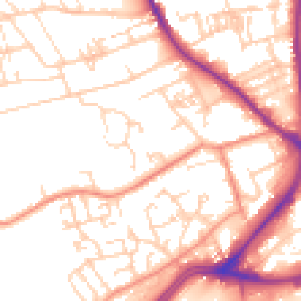 Daytime road noise heatmap for WF13 2LQ