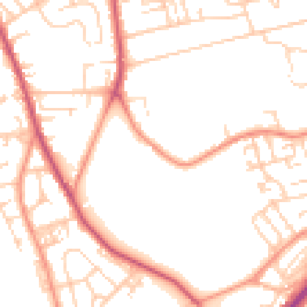 Daytime road noise heatmap for WF13 2LR