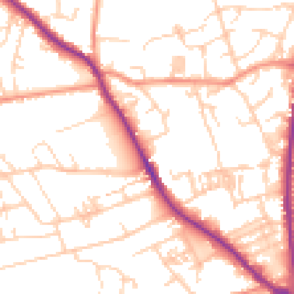 Daytime road noise heatmap for WF13 2LT