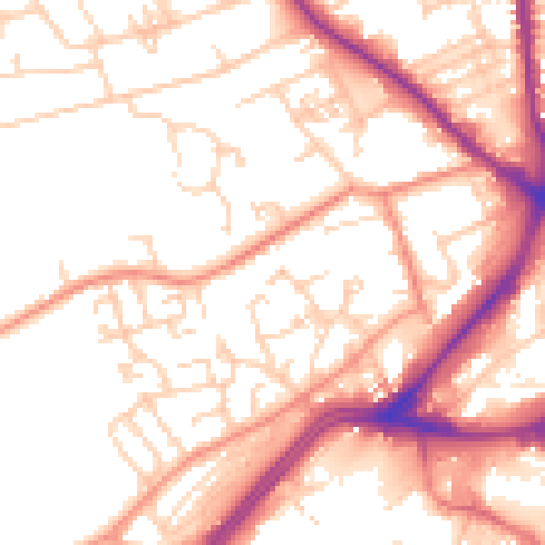 Daytime road noise heatmap for WF13 2NL