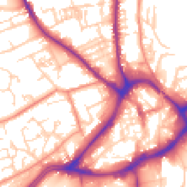 Daytime road noise heatmap for WF13 2PJ