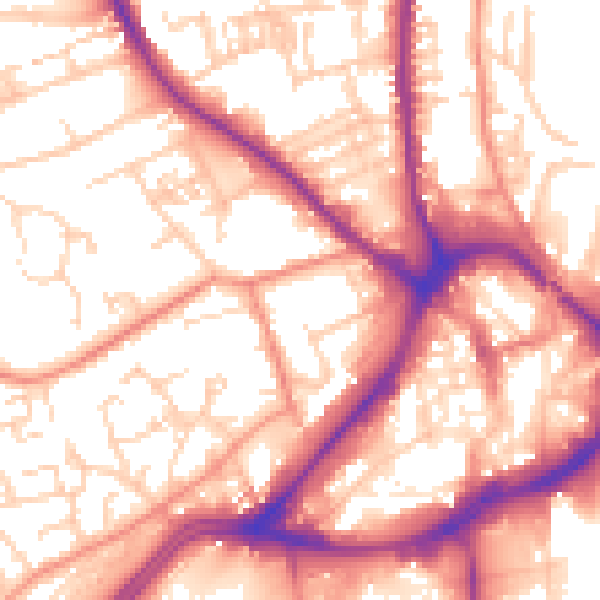 Daytime road noise heatmap for WF13 2PN