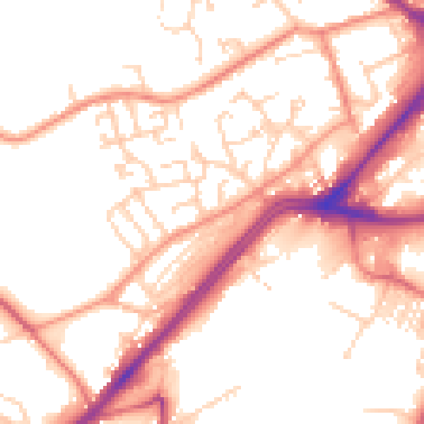 Daytime road noise heatmap for WF13 2PU
