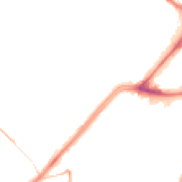 Night-time road noise heatmap for WF13 2PU