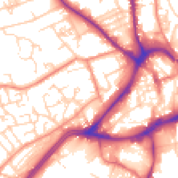 Daytime road noise heatmap for WF13 2SS