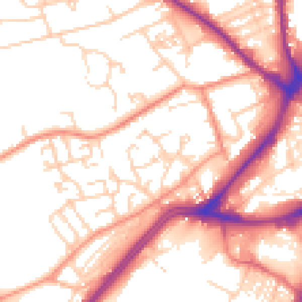 Daytime road noise heatmap for WF13 2TS