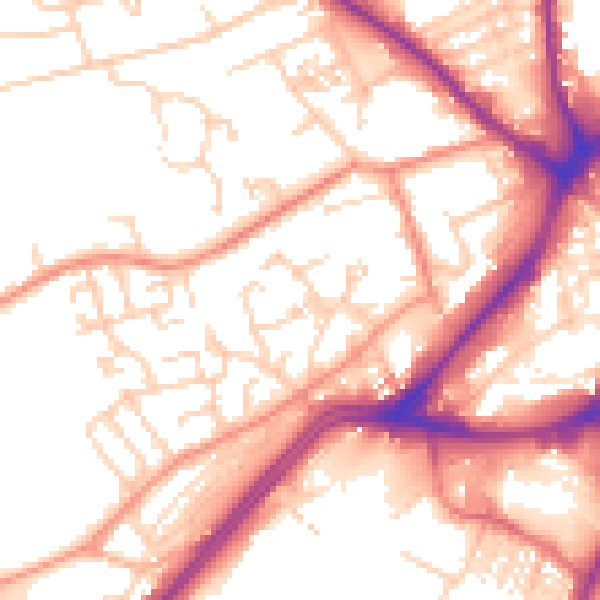Daytime road noise heatmap for WF13 2TT