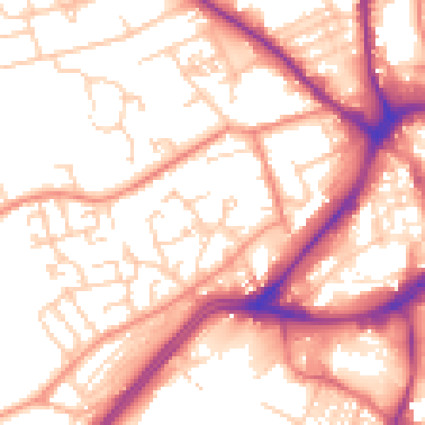 Daytime road noise heatmap for WF13 2TU