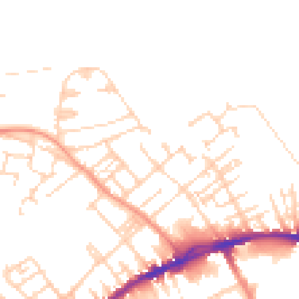 Daytime road noise heatmap for WF13 3DD