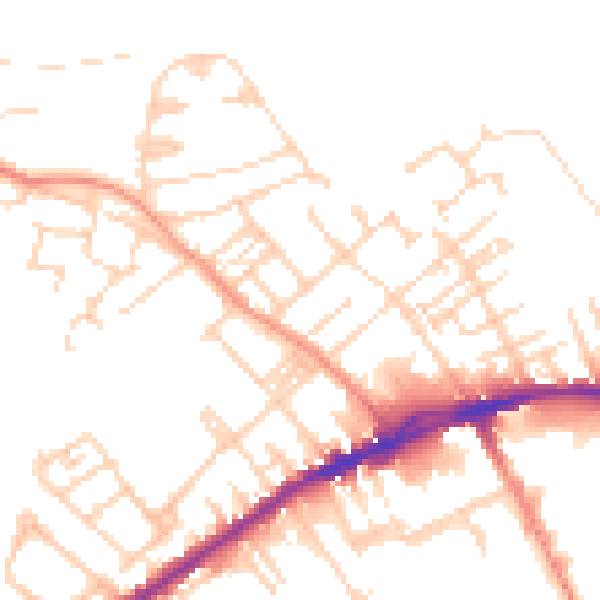 Daytime road noise heatmap for WF13 3DE