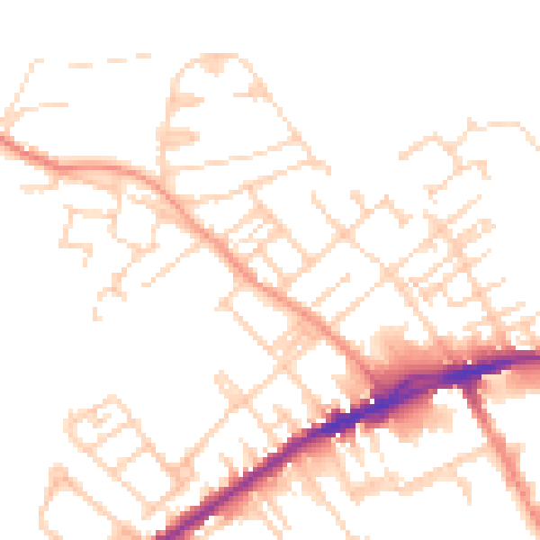 Daytime road noise heatmap for WF13 3DG