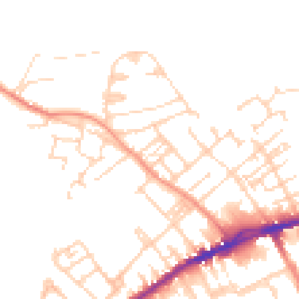 Daytime road noise heatmap for WF13 3DN