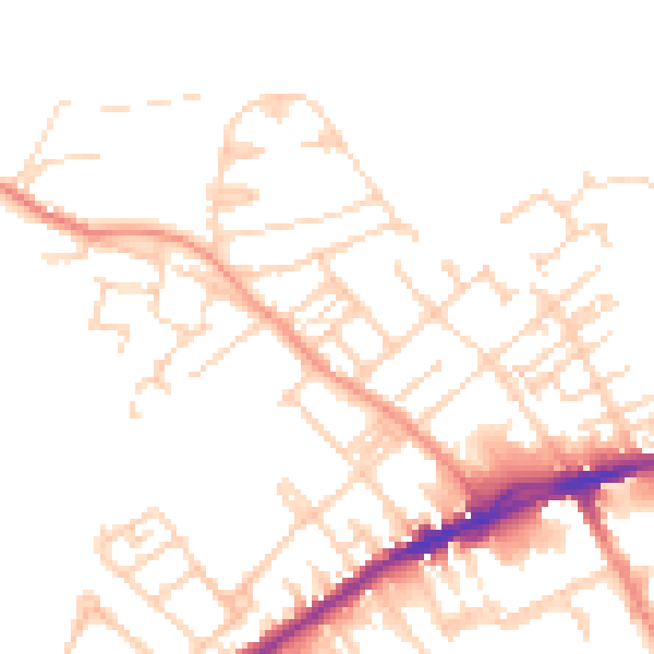 Daytime road noise heatmap for WF13 3DQ