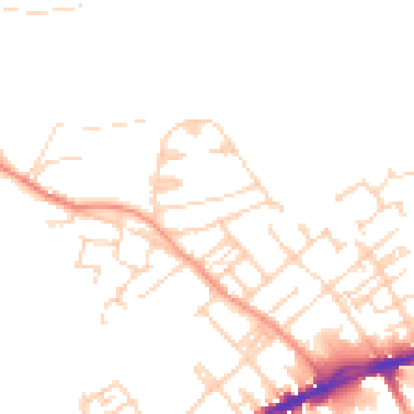 Daytime road noise heatmap for WF13 3DU