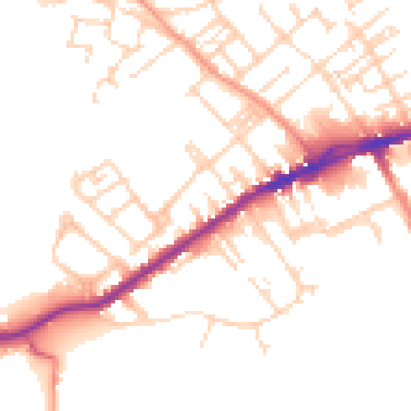 Daytime road noise heatmap for WF13 3HX