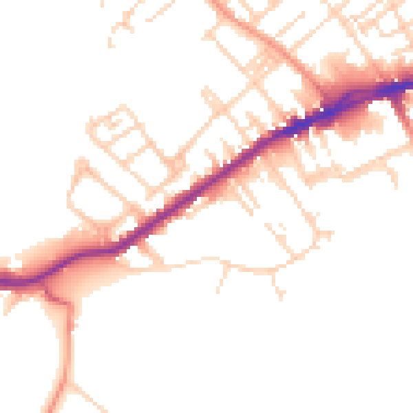 Daytime road noise heatmap for WF13 3LP