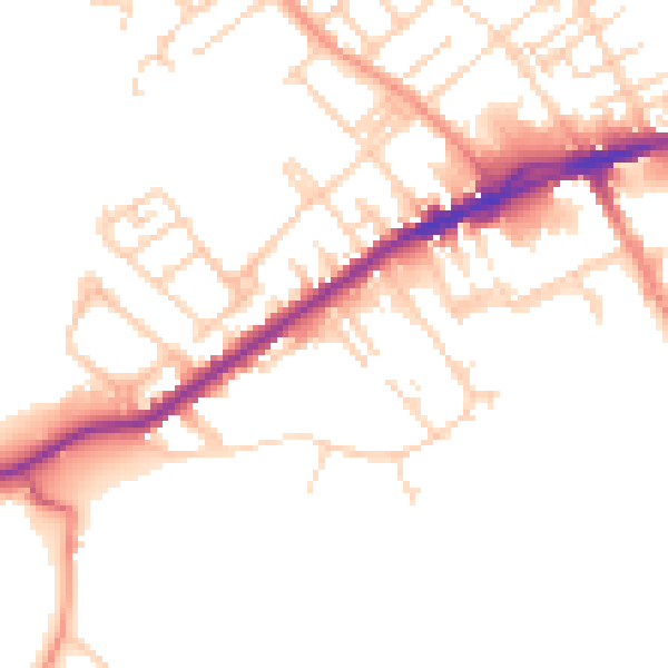 Daytime road noise heatmap for WF13 3LW