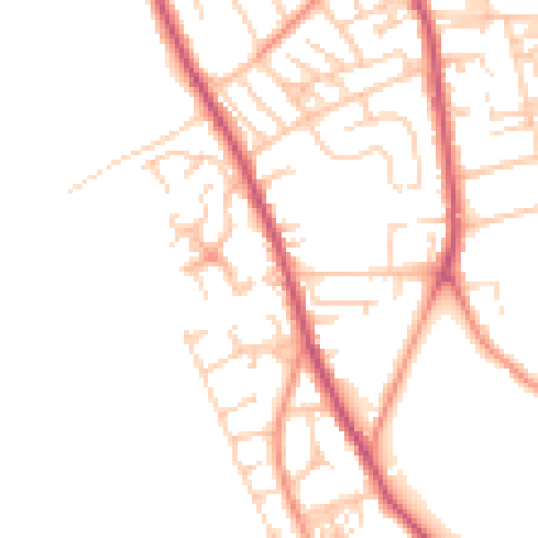 Daytime road noise heatmap for WF13 3PB