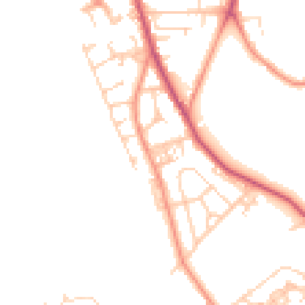 Daytime road noise heatmap for WF13 3PP